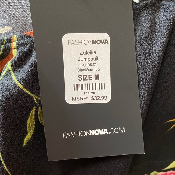 Floral tube sleeveless jumpsuit black medium - Picture 6 of 9